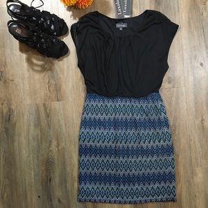 NWT, Luxology Solid Ikat Blouson Mini Shirt Dress